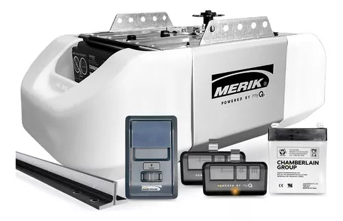 Motor Merik 7512 W con riel 2.4 mts, 2 controles y bateria de respaldo