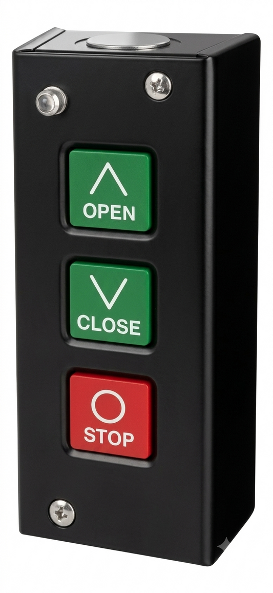 Botonera 3 pasos incluida con equipo industrial LiftMaster