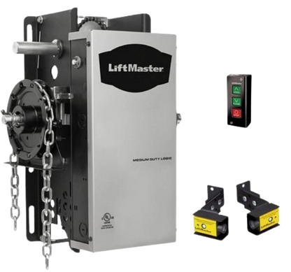 Kit completo motor industrial LiftMaster MH5011 con botonera y fotoceldas