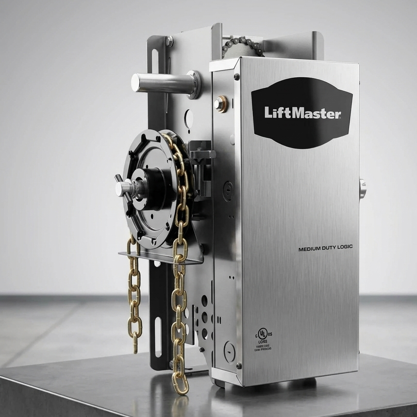 Motor de cortina industrial LiftMaster MH5011 para acceso automático
